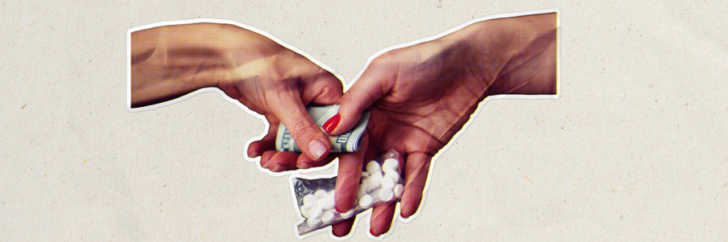 hands exchanging drugs and money